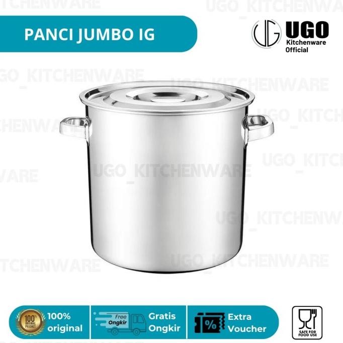 Siap Kirim UGO Panci Masak Besar Jumbo Big Stainless Bakso Baso Mie Kuah Catering