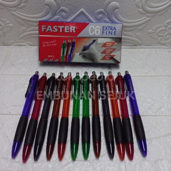 

Produk Baru!! 12pcs pulpen Faster C6