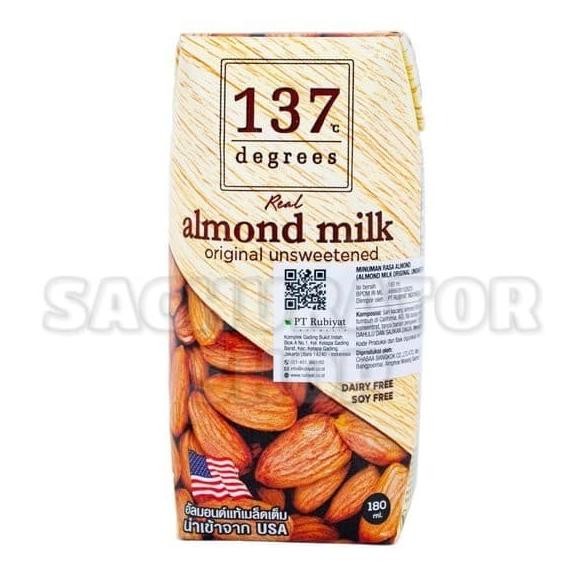 

susu almond 137 c 137 degrees real almond milk original unsweetened termurah