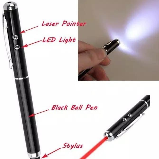 

Produk Baru!! Pulpen Laser Pointer 4 In 1 Penunjuk Laser Senter Pulpen