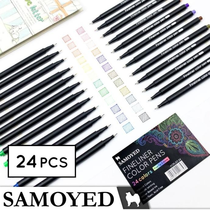 

Pulpen / Pena Warna / Fineliner Color Pen Set Samoyed Fcps-D7-24 Stok Terbatas