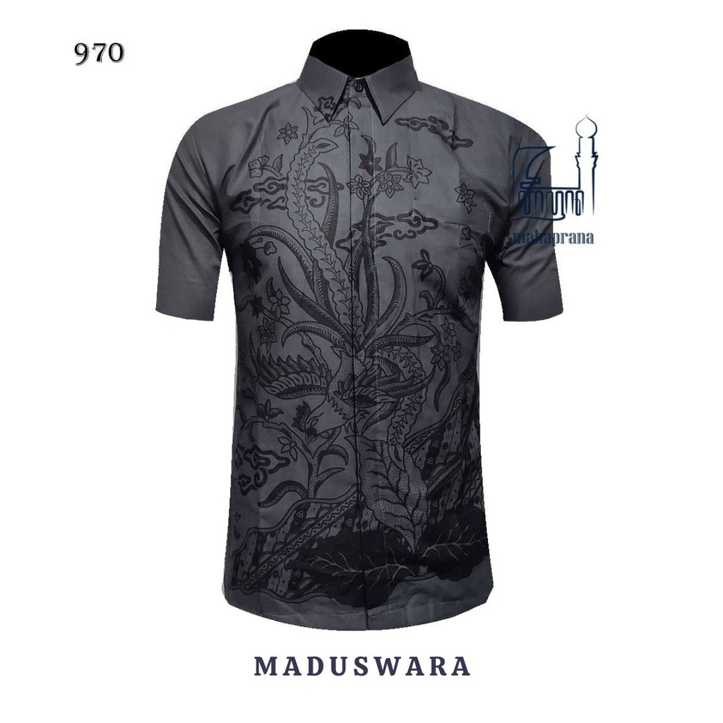 best seller batik mahaprana motif maduswara kemeja batik pria lengan panjang dan pendek slimfit full