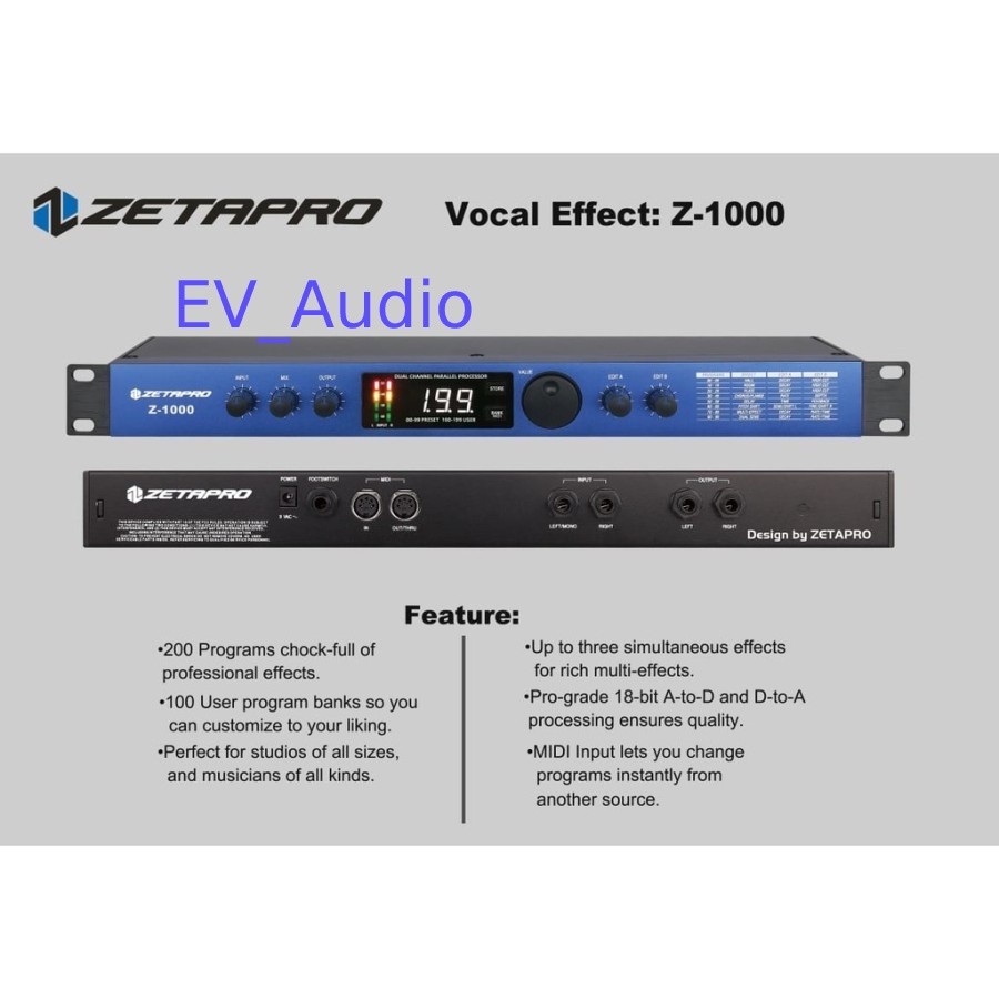 Efek Vokal Zetapro Z 1000 / Z1000 / Effect Vocal Zetapro Z-1000 Original