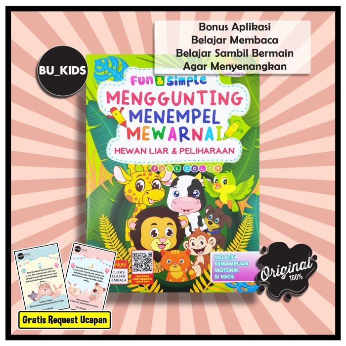 Tebaru BUKU AKTIVITAS GUNTING TEMPEL ANAK FUN & HEWAN LIAR & PELIHARAAN 3-M Berkualitas