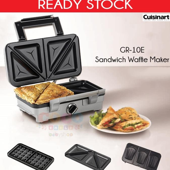 CUISINART GR-10E Sandwich Waffle Maker Griddler Panini Press Ready