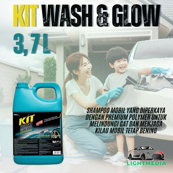 Ready kit wash and glow 4l / shampo mobil kit /kit shampo mobil