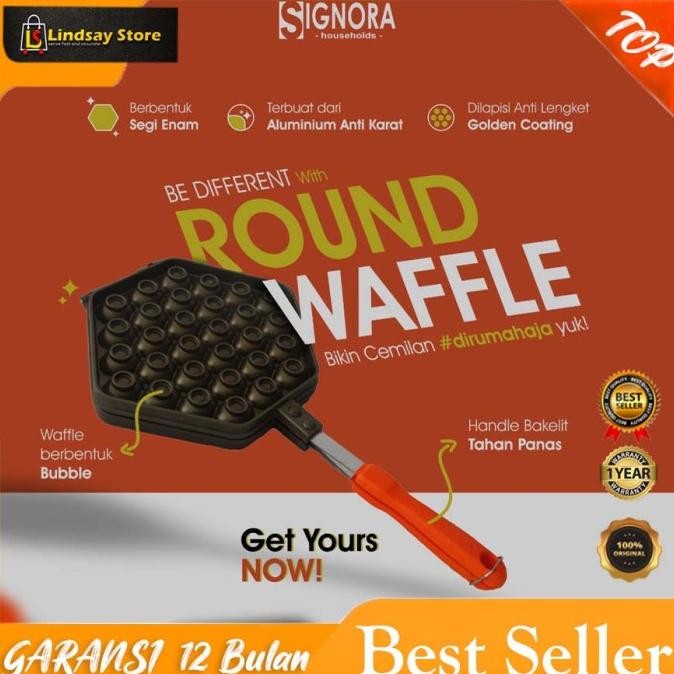 Signora Round Waffle Egg Pan / Cetakan Waffle Telur Bulat
