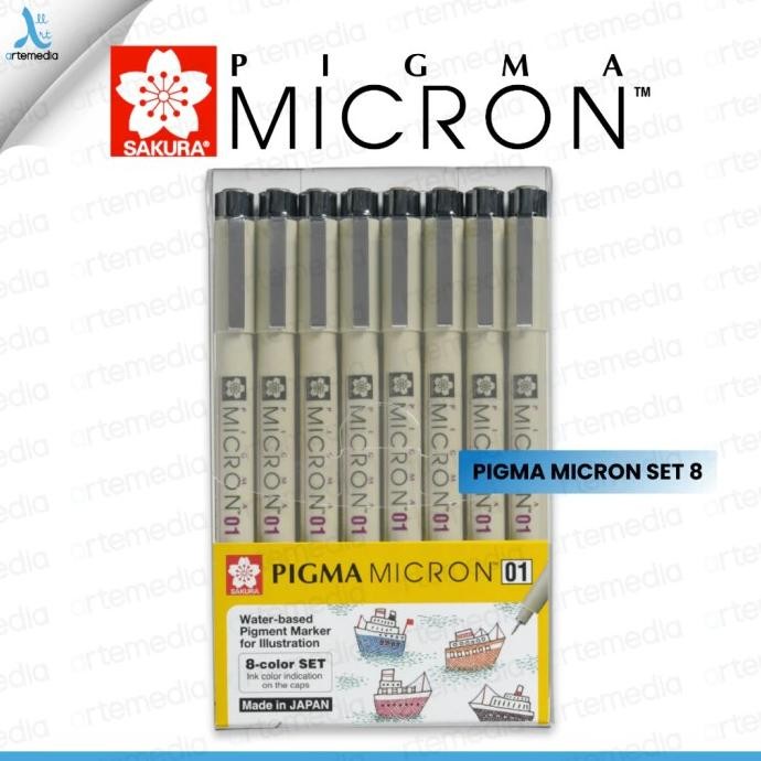 

Produk Baru!! Drawing Pen Sakura Pigma Micron Set 8 Color Pigment Ink Pulpen Gambar