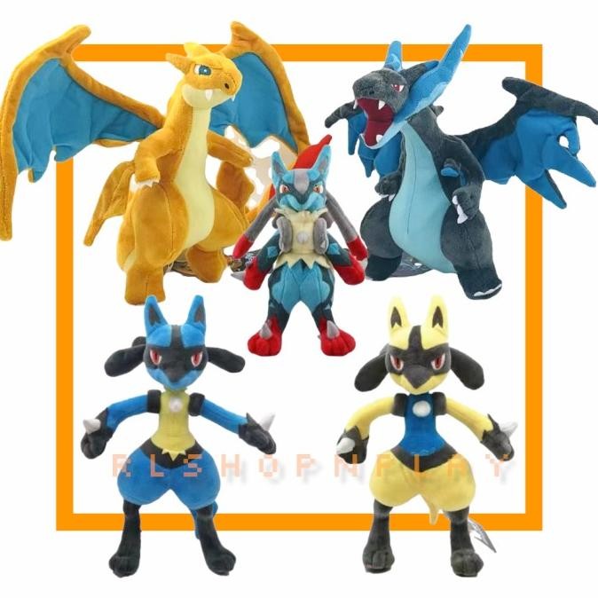 Produk Baru Boneka Pokemon Charizard Lucario  Mega Charizard Shiny Lucario