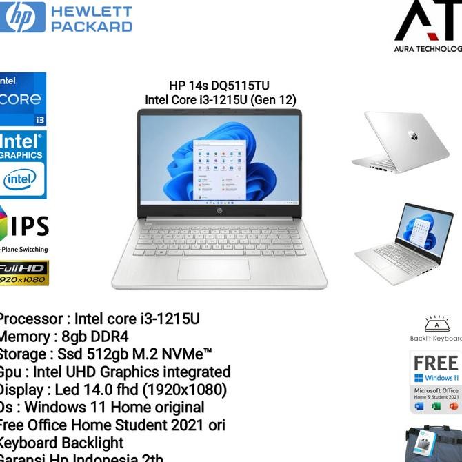 Laptop Hp Core I3/8Gb/Ssd 512Gb/14"/Windows10