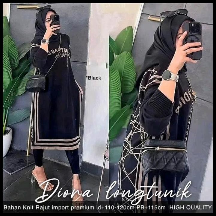 Best Seller Tunik Rajut Import Oversize Motif Terbaru Wanita Atasan Muslim Panjang Dewasa