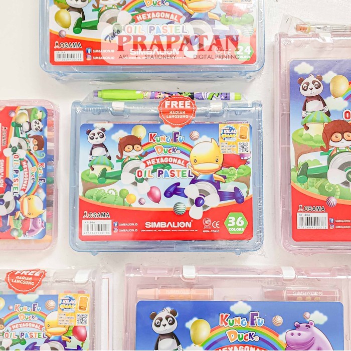 

Simbalion Kungfu Duck Hexagonal Oil Pastel Set | Crayon Minyak