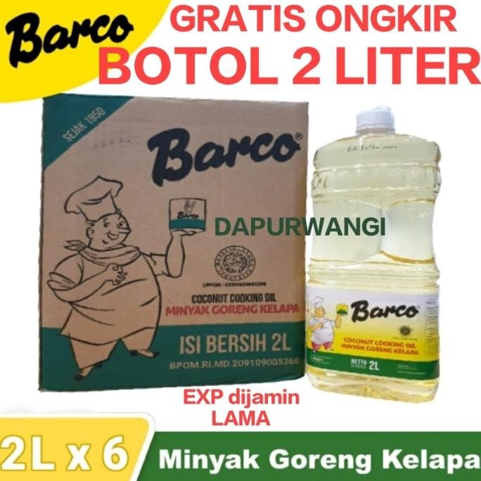 

Terlaris Barco Minyak Goreng Kelapa Murni Coconut Cooking Oil 2 Liter Botol Ready Stok