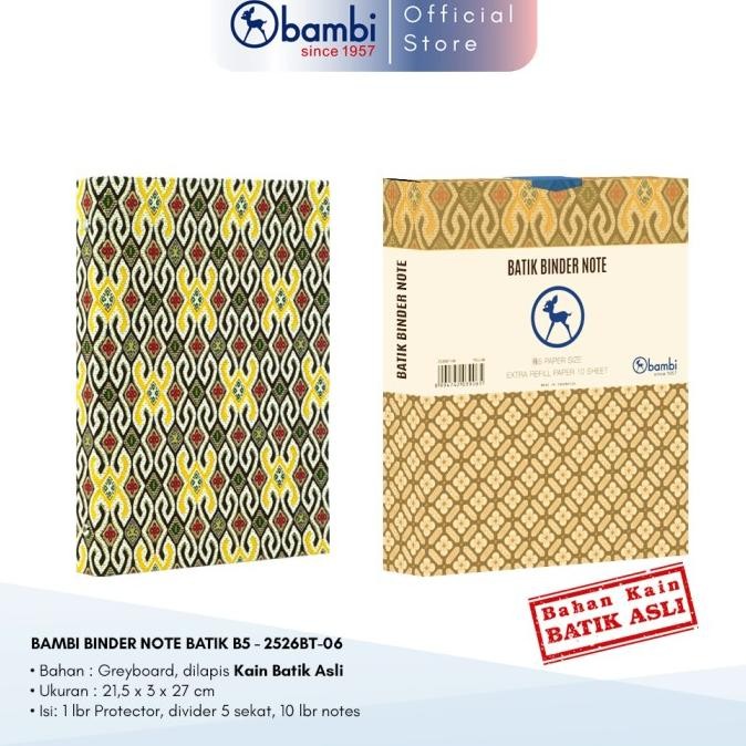 

Terlaris Bambi Binder Note Kain Batik Asli Cap Solo B5 2526Bt Ready Stok