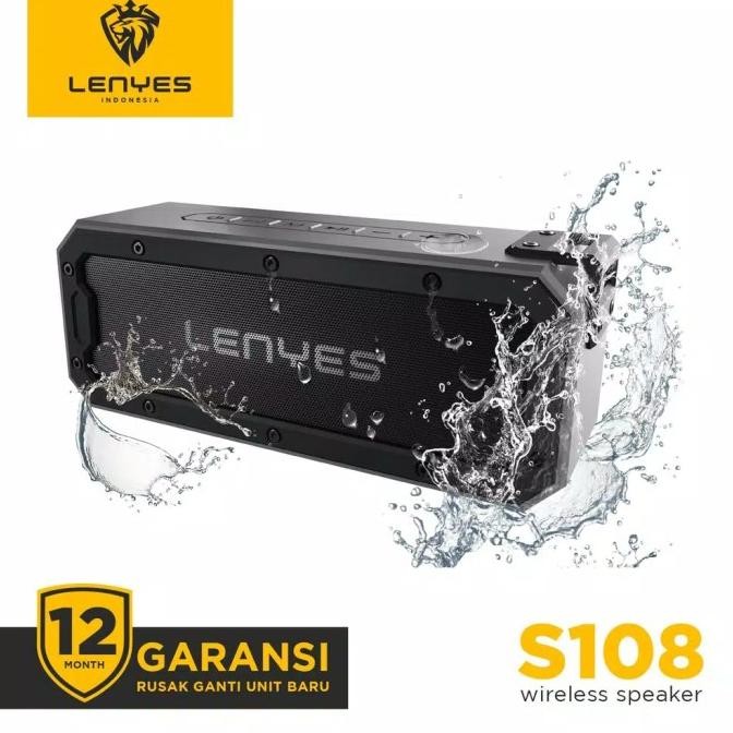 SpeakerBluetooth LENYES S108 ORIGINAL 100% WATERPROOF Wireless Speaker Terlaris
