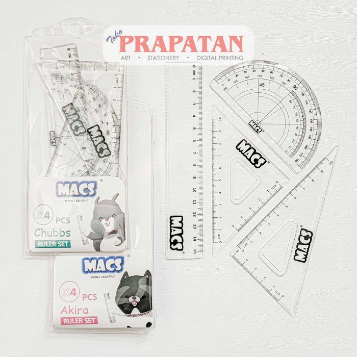 

Penggaris Set Macs 4pcs | Ruler Set