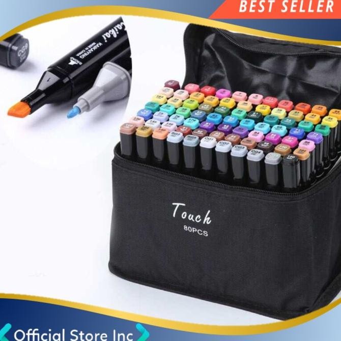 

TouchCool Marker Set 80PCS Spidol Permanen Warna Menggambar Sketsa Pro Termurah
