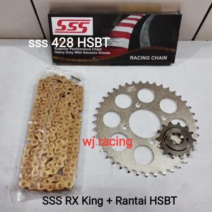 Gear Set Sss Rx King 428 Rantai Sss Hsbt Gold Original