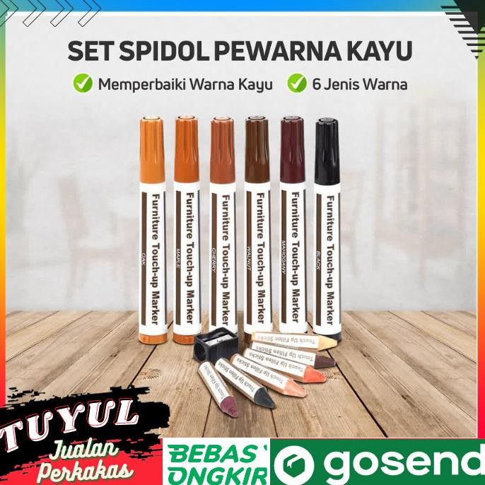 

Set 6 pcs Spidol Kayu Furniture Penghilang Goresan Perabot HPL Termurah