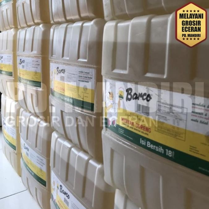 

Terlaris Minyak Goreng Barco 18L / 18 Liter Jerigen Original / Minyak Kelapa Ready Stok