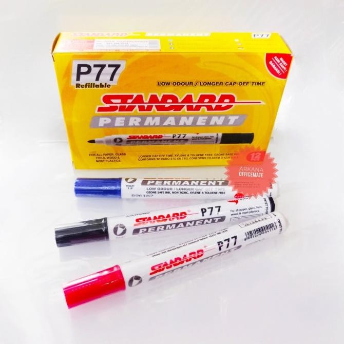 

Spidol Permanent Standard P77 Varian Warna Per Pack Termurah