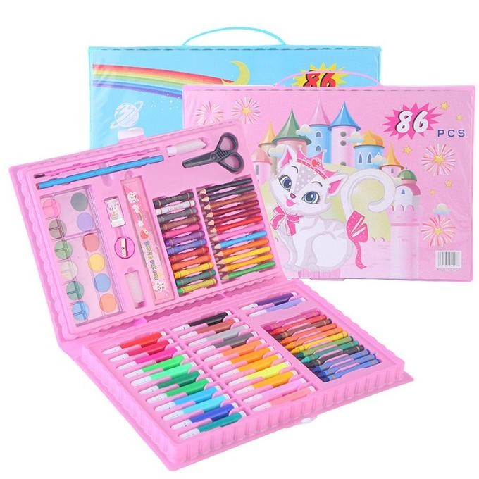 COLORING SET 86 PCS CRAYON SPIDOL CATAIR OIL PASTEL COCOK UNTUK KADO Termurah