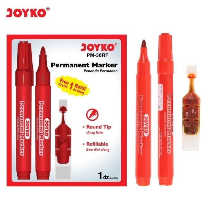 

Permanent Marker Spidol Joyko PM-36RF Round Tip Free Refill (1 pack) Termurah