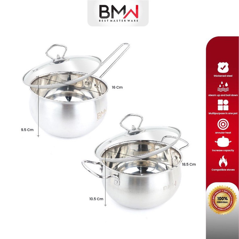 Panci Stainless Set Isi 2 Panci Korea Tebal Premium