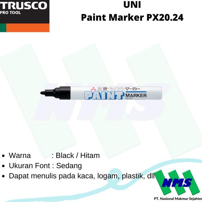 

Spidol Permanent Paint Marker Warna Hitam UNI PX20.24 TRUSCO 352-7646 Termurah