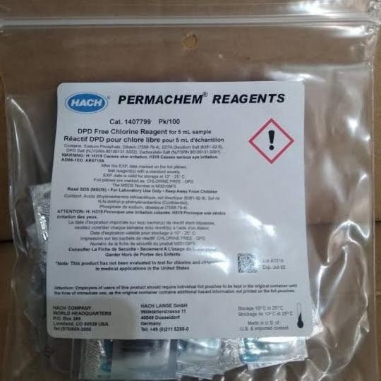 

BARU HACH 1407799 DPD FREE CHLORINE REAGENT POWDER PILLOW 5 ML PK/100