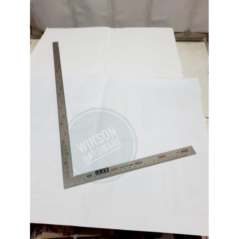 

Promo Penggaris Siku Meter L Stainless Steel 25 x 50 cm OPT Besi Taiwan COD