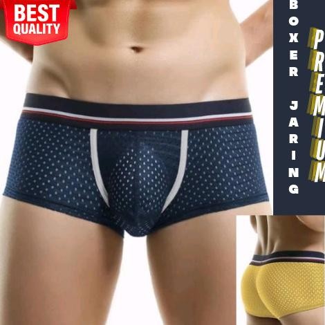 Celana Dalam Boxer Pria Jaring Transparan Sexy Hot Premium Import