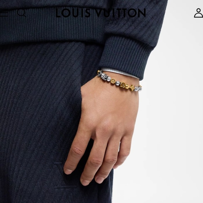 Gelang pria man Bracelet LV Louis Vuitton Damier Party bracelet