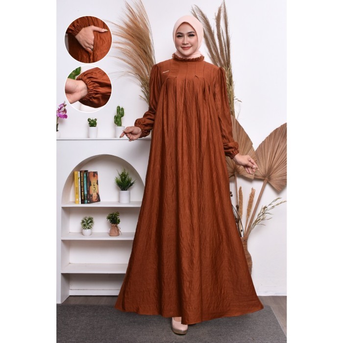 Murah Gamis Kondangan Terlaris Cringkle Silk Sutra Premium Dress Pesta Mewah Standar Jumbo Non COD