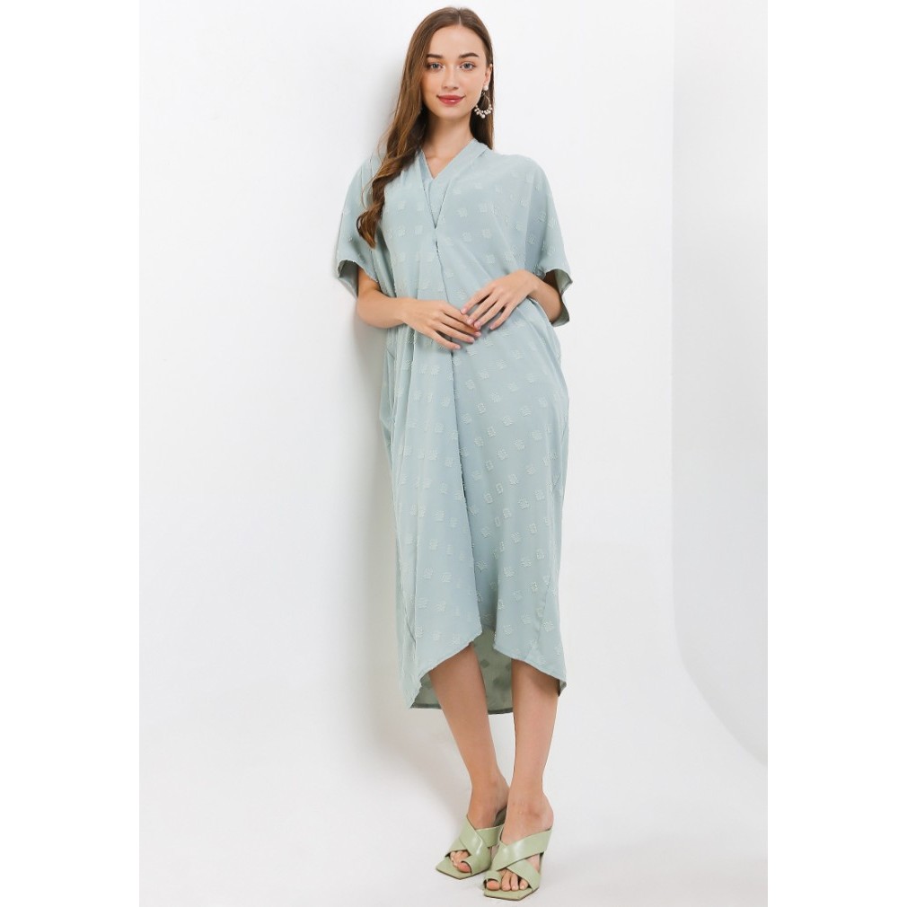 Murah CHIC SIMPLE V NECK ETHNIC JAQ PLEATS KAFTAN Non COD