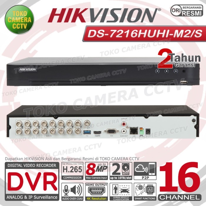 TERBARU DVR RECORDER CCTV DVR HIKVISION 16 CHANNEL TURBO HD 16CH 5MP