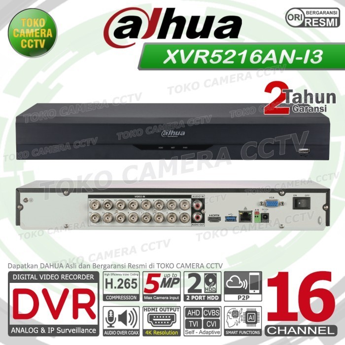 TERBARU DVR DAHUA 5MP 16 CHANNEL RECORDER CCTV DIGITAL DAHUA 16CH 2 HDD