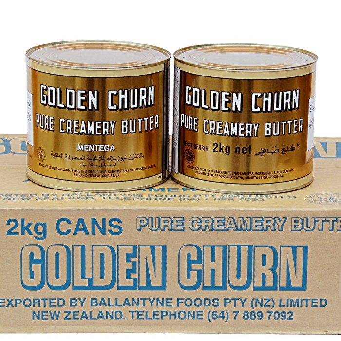 

Golden Churn Pure Creamery Butter 2kg Mentega New Zealand