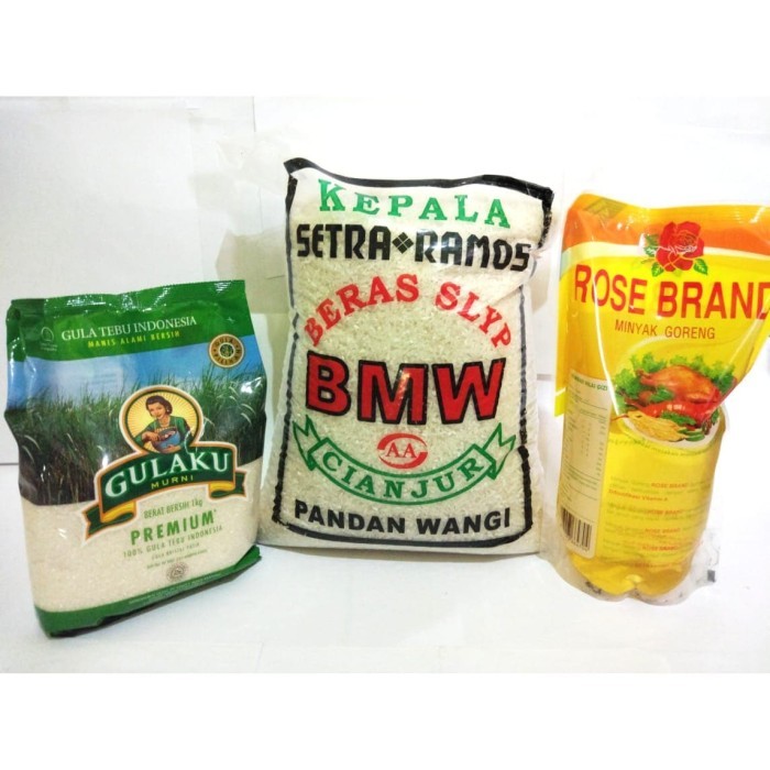 

terbaru NEW Readyy PAKET SEMBAKO HEMAT (BERAS 5 L, MINYAK ROSE BRAND 1L, GULA 1KG)