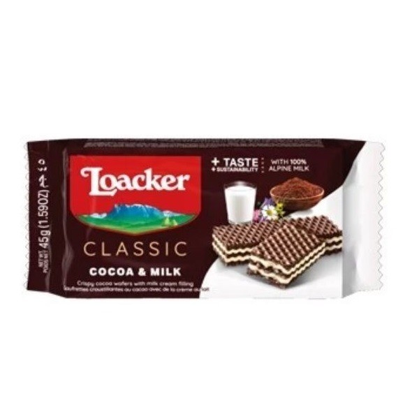 

LOACKER CLASSIC COCOA MILK 45GR