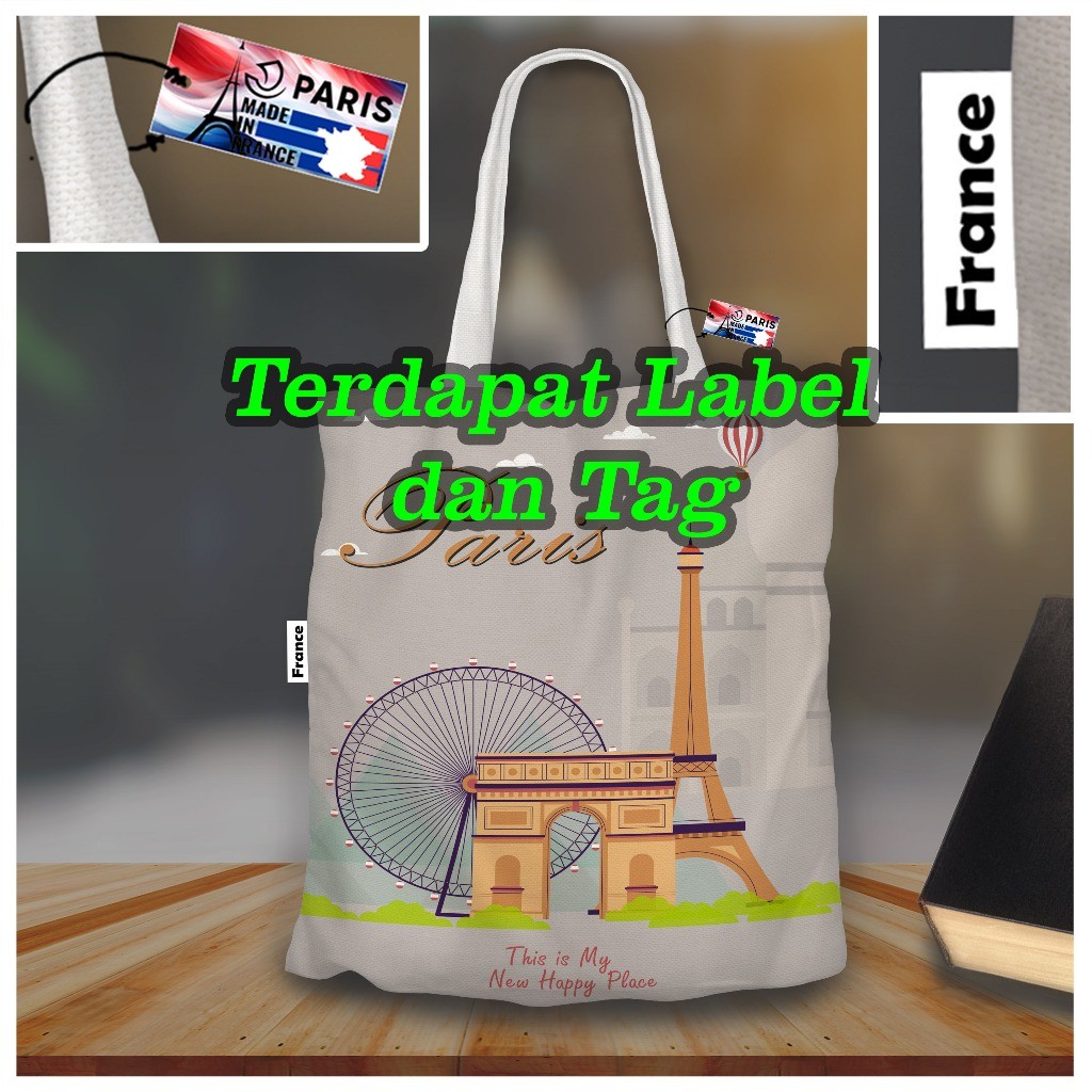 Tote bag wanita Paris,Tas oleh oleh Paris