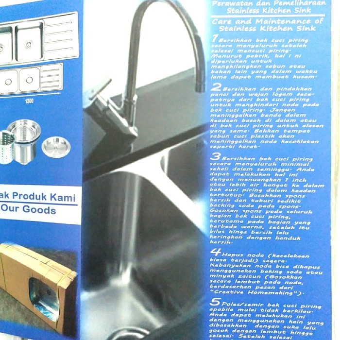 Limited Kitchen Sink Kossai K12050B, Bak Cuci Piring 2 Lubang Dalam Stainless