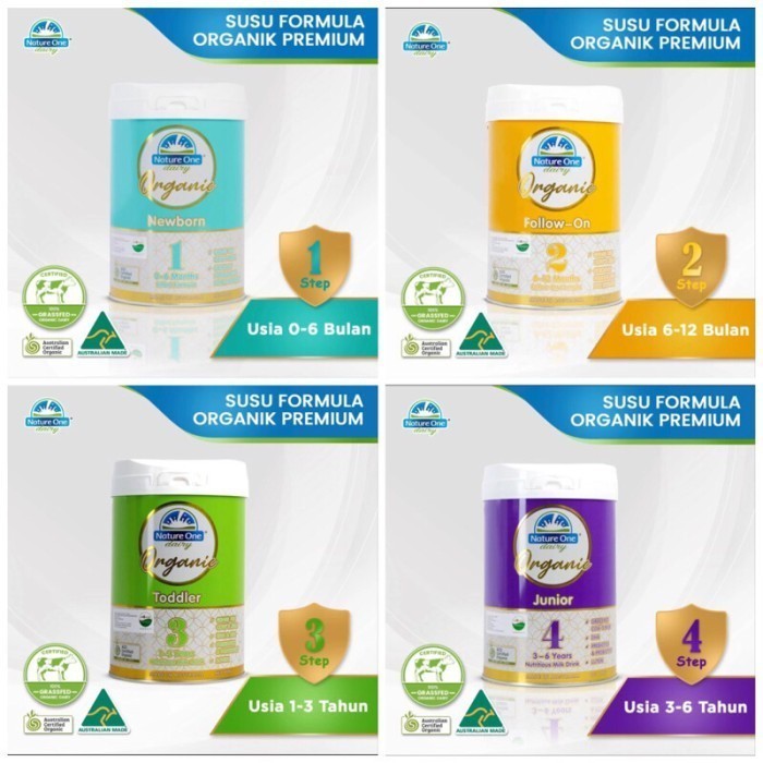 

TERLARIS TERLARIS TERLARIS NATURE ONE DAIRY ORGANIC STEP 1, 2,3,4 900 GRAM MURAH!!! MURAH MURAH