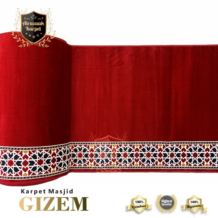 Karpet/Sajadah Masjid Mushola Gizem Meteran Tebal Murah Polos 10Mm