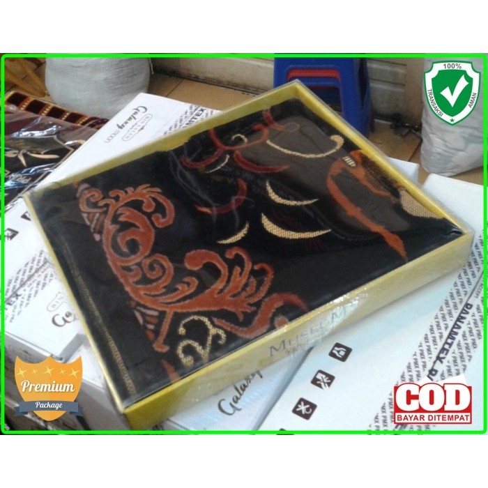 Sajadah Turki Hitam Exclusive Tebal Murah Turkey Museum Box Ibadah