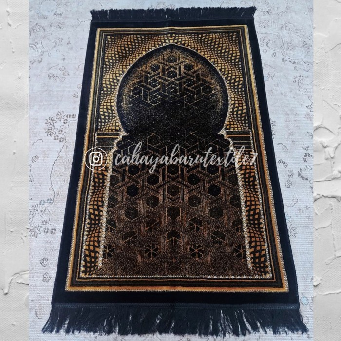 Sajadah Aydin Ultra Star Black/Brown Made In Turki Uk 70X110 Termurah