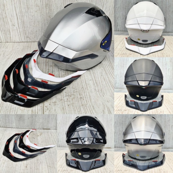 TERLARIS TERLARIS SPOILER 3D HELM RSV SV300 / SPOILER RSV HALF FACE PUTIH-BLACK DOF-CLEAR-SMOKE