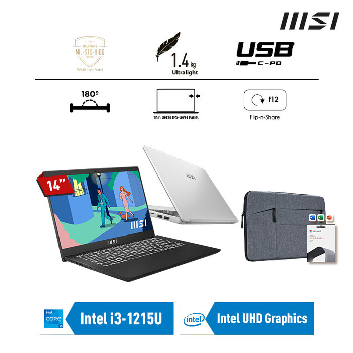 Msi Modern 14 C12Mo I3-1215U Uhd Graphics 14" Fhd Ips