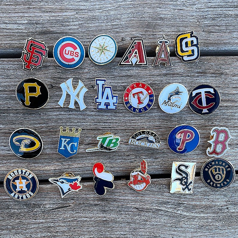 Set pin bros MLB logam isi 24 buah kualitas luar biasa untuk kustomisasi topi NY White Sox Chief wah