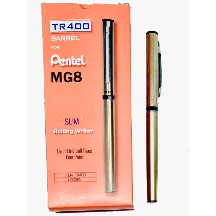 

Sale Pentel Mg8 Pen Rolling Writer Tr400 Barrel Slim / Pulpen Ballpoint